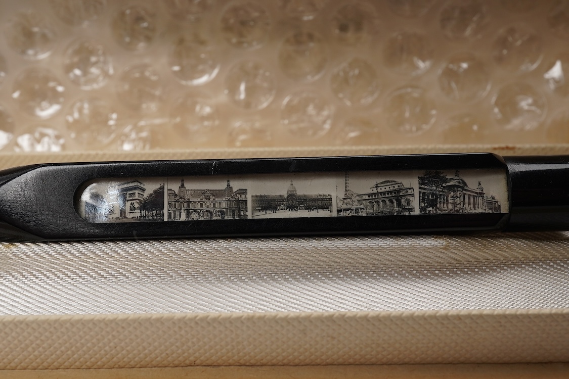 A propelling pencil inset with pictures of famous buildings in Waterman box
